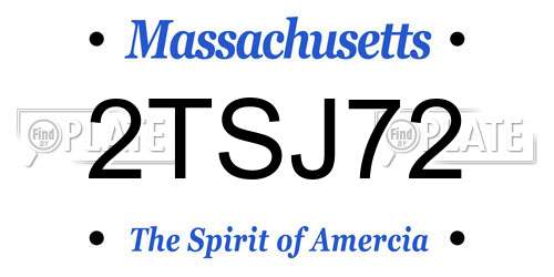 2TSJ72 Massachusetts License Plate