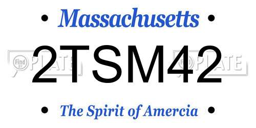 2TSM42 Massachusetts License Plate