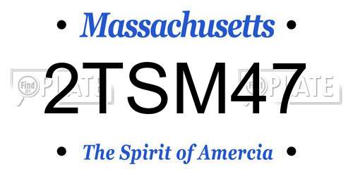 2TSM47 Massachusetts License Plate
