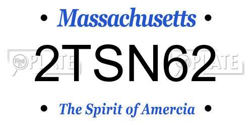 2TSN62 Massachusetts License Plate