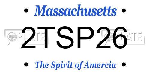 2TSP26 Massachusetts License Plate