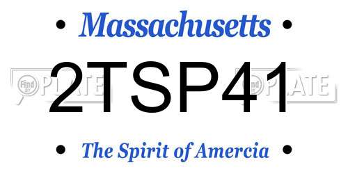 2TSP41 Massachusetts License Plate
