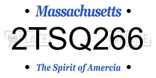 2TSQ266 Massachusetts License Plate
