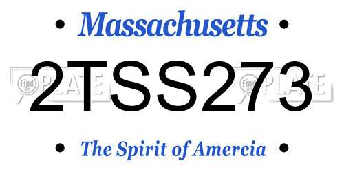 2TSS273 Massachusetts License Plate