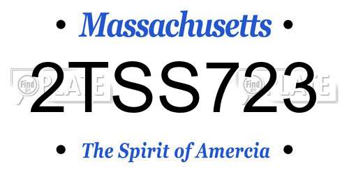 2TSS723 Massachusetts License Plate