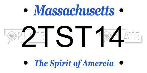 2TST14 Massachusetts License Plate