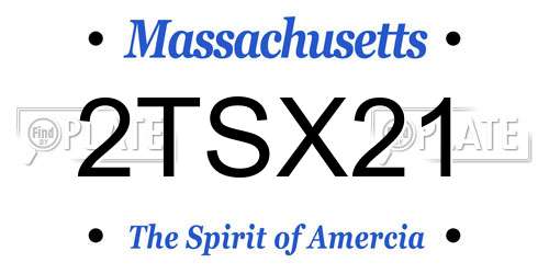 2TSX21 Massachusetts License Plate