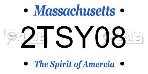 2TSY08 Massachusetts License Plate