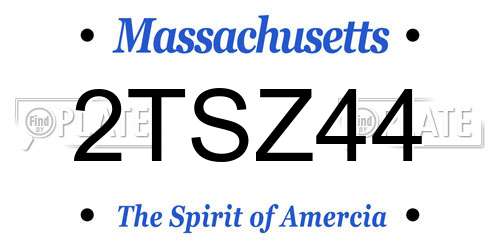 2TSZ44 Massachusetts License Plate