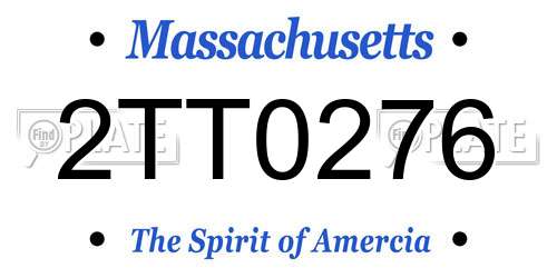2TT0276 Massachusetts License Plate