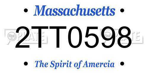 2TT0598 Massachusetts License Plate