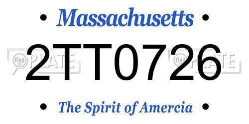2TT0726 Massachusetts License Plate