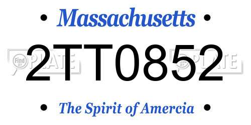 2TT0852 Massachusetts License Plate