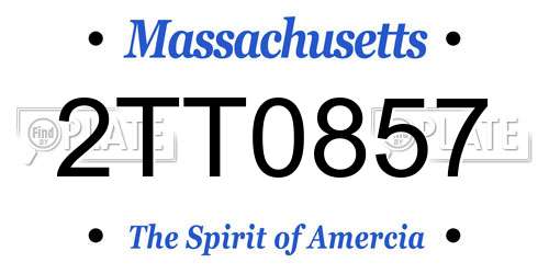 2TT0857 Massachusetts License Plate