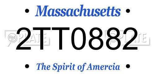 2TT0882 Massachusetts License Plate