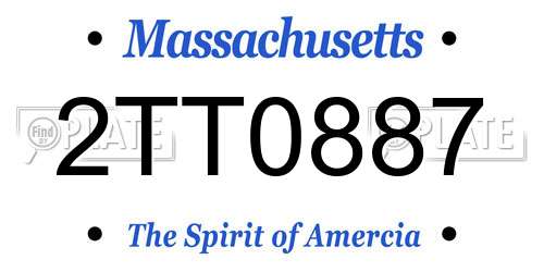 2TT0887 Massachusetts License Plate