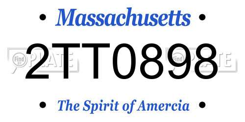 2TT0898 Massachusetts License Plate