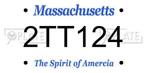 2TT124 Massachusetts License Plate