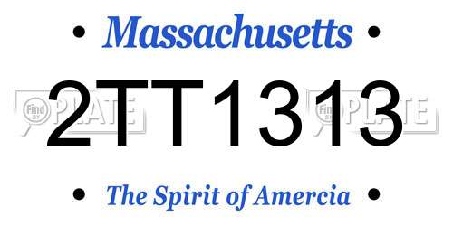 2TT1313 Massachusetts License Plate