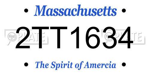 2TT1634 Massachusetts License Plate