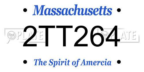 2TT264 Massachusetts License Plate
