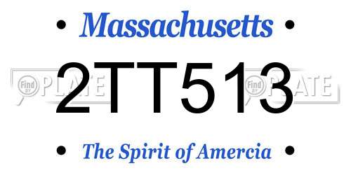 2TT513 Massachusetts License Plate