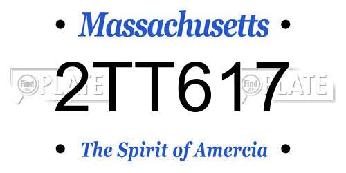 2TT617 Massachusetts License Plate