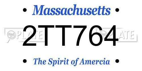 2TT764 Massachusetts License Plate