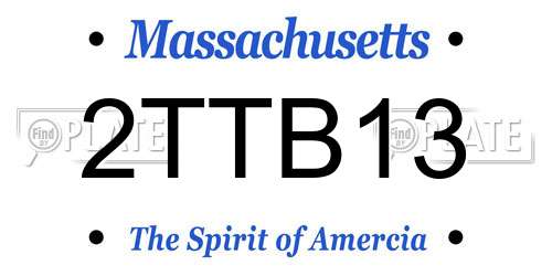 2TTB13 Massachusetts License Plate