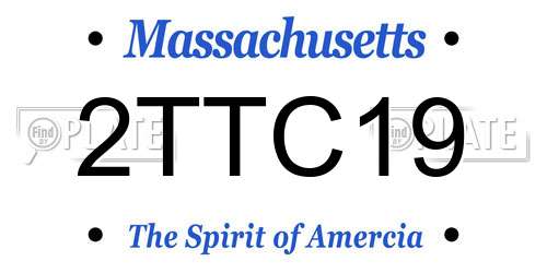 2TTC19 Massachusetts License Plate
