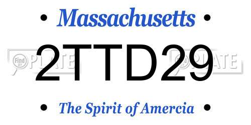 2TTD29 Massachusetts License Plate