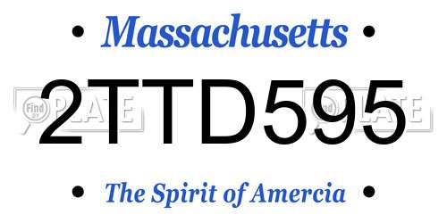 2TTD595 Massachusetts License Plate