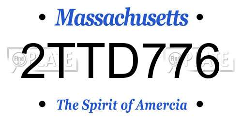 2TTD776 Massachusetts License Plate