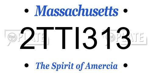 2TTI313 Massachusetts License Plate