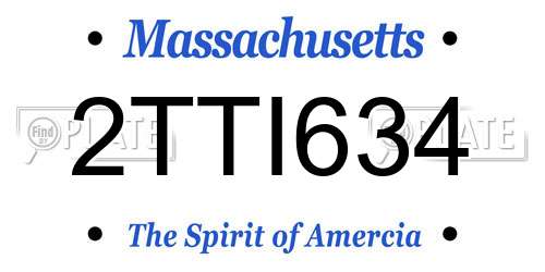 2TTI634 Massachusetts License Plate