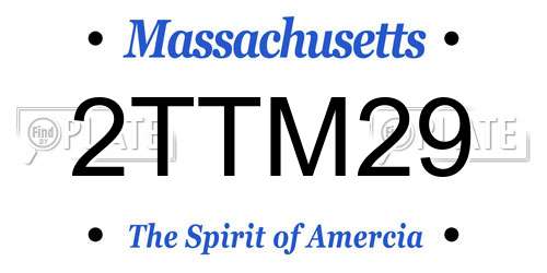 2TTM29 Massachusetts License Plate