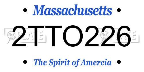 2TTO226 Massachusetts License Plate