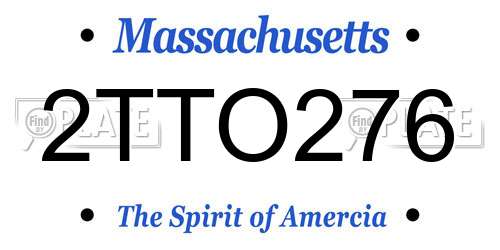 2TTO276 Massachusetts License Plate