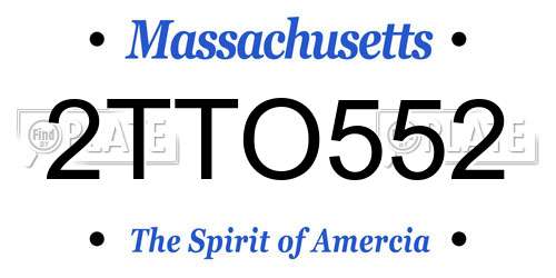 2TTO552 Massachusetts License Plate