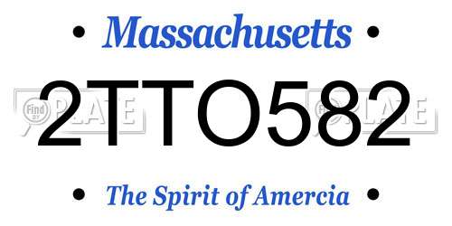 2TTO582 Massachusetts License Plate