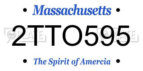 2TTO595 Massachusetts License Plate