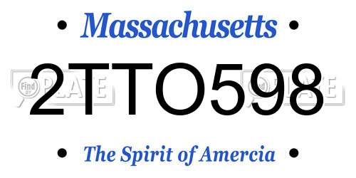 2TTO598 Massachusetts License Plate