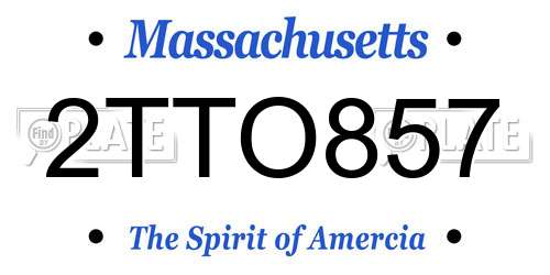 2TTO857 Massachusetts License Plate