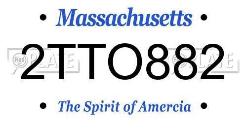 2TTO882 Massachusetts License Plate