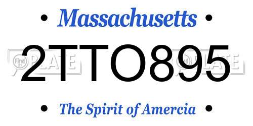 2TTO895 Massachusetts License Plate