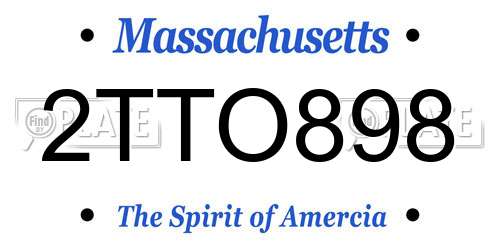 2TTO898 Massachusetts License Plate