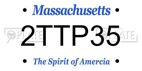 2TTP35 Massachusetts License Plate