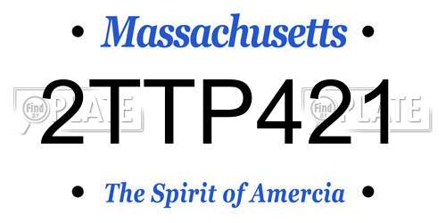 2TTP421 Massachusetts License Plate