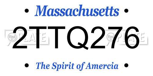 2TTQ276 Massachusetts License Plate
