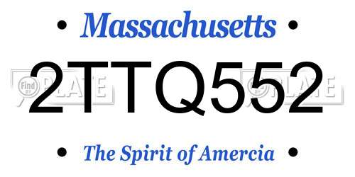 2TTQ552 Massachusetts License Plate